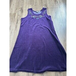 Anthony Richards Vintage Tank Purple Velvet Dress Floral Size XL